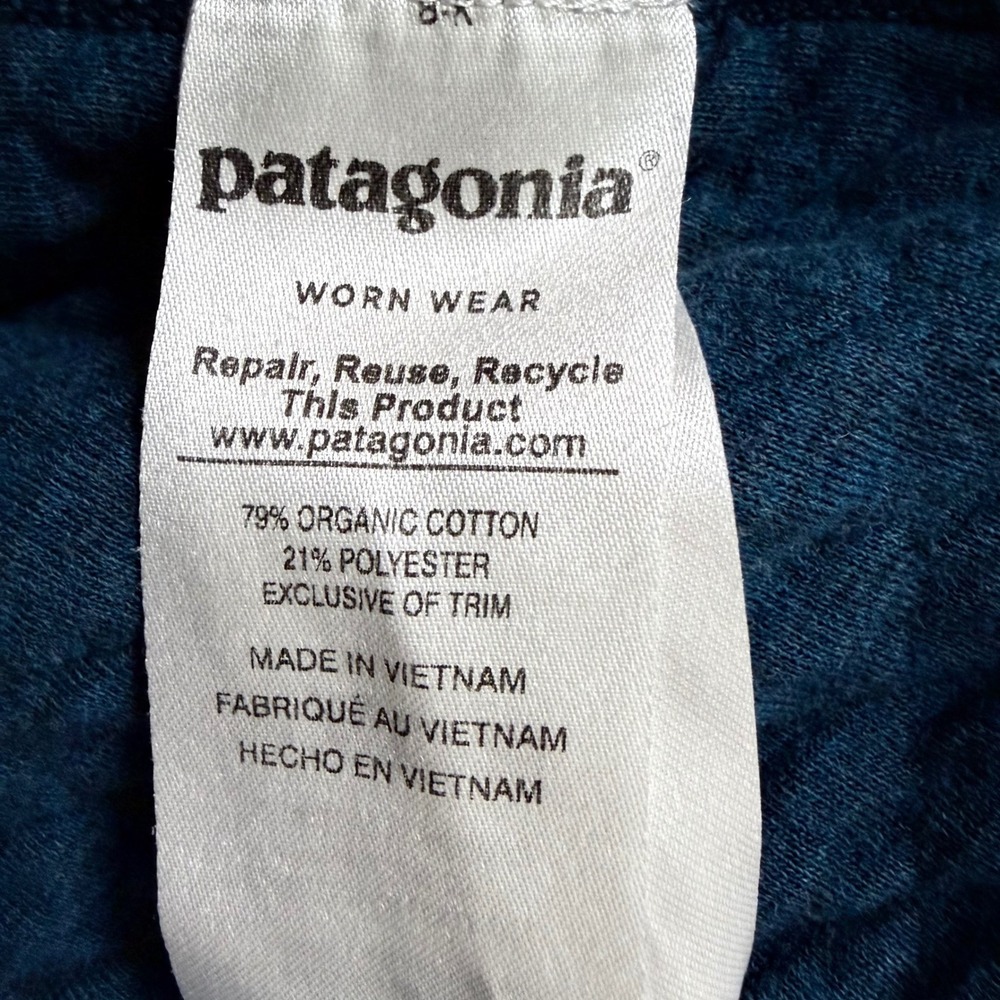 Patagonia Womens Organic Cotton Quilt Full Zip Hoody Blue Diamond Quilted M - Picture 7 of 7